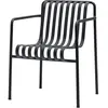 Fauteuil de jardin avec accoudoir en métal anthracite Palissade - HAY