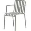 Chaise de jardin avec accoudoir en métal gris Palissade - HAY