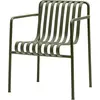 Fauteuil de jardin avec accoudoir en métal olive Palissade - HAY
