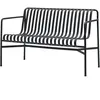 Banc de jardin avec accoudoirs en métal anthracite Palissade - HAY