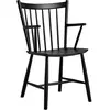 Chaise en bois de chêne noir avec accoudoirs - HAY