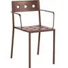 Chaise de jardin avec accoudoirs en acier rouge Balcony - HAY