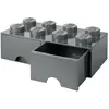 Room Copenhagen LEGO pierre de rangement avec tiroirs 8 tenons 50 x 18 cm PP gris
