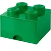 LEGO pierre de rangement avec tiroir 4 plots 25 x 18 cm polypropylène vert