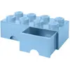 LEGO pierre de rangement avec tiroirs 8 tenons 50 x 18 cm PP bleu clair