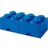 LEGO pierre de rangement avec tiroirs 8 tenons 50 x 18 cm PP bleu