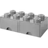 LEGO pierre de rangement avec tiroirs 8 tenons 50 x 18 cm PP gris clair