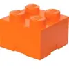 Lego Brique de rangement 4 plots, Boîte de rangement empilable, 5,7 l, orange