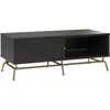 COSMOLIVING BY COSMOPOLITAN Nova | Table basse avec porte coulissante en MDF noir