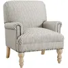Dorel Home Fauteuil à rayures en tissu beige