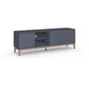 LOFT24 Pelle | Meuble TV avec 3 portes en MDF gris