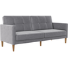 Dorel Home Canapé-lit 3 places en velours gris clair