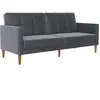 Dorel Home Canapé-lit 3 places en velours anthracite