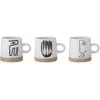 Bloomingville - 3 Mugs en Grès Eliana gris - D.9xH.9 cm T.U