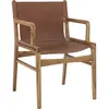 Chaise avec accoudoirs en cuir brun Ollie - Bloomingville
