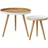 Bloomingville Table basse ensemble de deux bambou blanc
