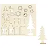 Creativ company Creotime figures en bois arbre / cerf brun 17 cm