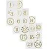 Non communiqué Chiffres autocollant de calendrier de l'Avent - 40 mm - Blanc et Doré - 24 stickers