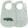 Lot de 2 bavoirs velcro Croco Vert Done By Deer