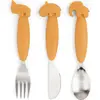 Set de 3 couverts Easy-grip Deer friends Moutarde