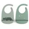 Done by Deer  Bavoir bébé Croco silicone vert lot de 2