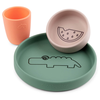Done by Deer  Kit vaisselle enfant Croco silicone mélange coloris