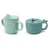 Lot tasse à bec et tasse à goûter Peekaboo Deer friends Bleu