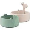 Done By Deer Lot de 2 bols en silicone Lalee sable et vert