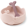 Done By Deer Bol ventouse et cuillère silicone Wally rose