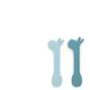 Done by Deer  Cuillère enfant Lalee silicone bleu lot de 2