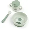 Done By Deer Coffret premier repas Happy clouds Vert (3 pièces)