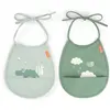 Done by Deer Bavoir petit lot de 2 Croco vert