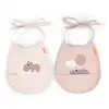 Done by Deer Bavoir petit lot de 2 Happy clouds rose