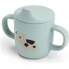 Tasse à bec à 2 anses en silicone Tiny farm Bleu