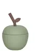 OYOY Tasse en silicone avec paille Pomme green