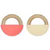 OYOY Lot de 2 anneaux de dentition Rainbow Cherry Red-Vanilla