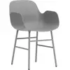 Chaise avec accoudoirs en acier et pp gris Form - Normann Copenhagen
