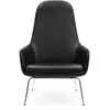 Fauteuil haut avec pieds en chrome et assise en cuir noir Era - Norman...