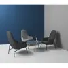 Fauteuil haut avec pieds en noyer et assise en cuir noir Era - Normann Copenhagen