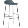 Tabouret de bar en chrome et pp bleu 75 cm Form - Normann Copenhagen