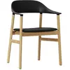 Fauteuil Herit  - Chêne - Spectrum cuir noir Normann Copenhagen
