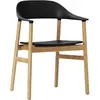 Chaise avec accoudoirs en chêne et polypropylene noir Herit noir - Normann Copenhagen