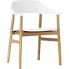 Chaise avec accoudoirs en chêne et polypropylene blanc Herit blanc - Normann Copenhag