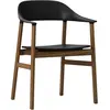 Chaise avec accoudoirs en chêne teinté et polypropylene noir Herit noir - Normann Cop