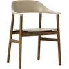Chaise avec accoudoirs en chêne teinté et polypropylène sable Herit Sand - Normann Co