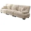 Canapé rembourré modulable 3 places en tissu chenille creme