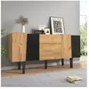 Urban Meuble Console Élégante Bleu Marine avec Motif Écailles et Pieds Dorés