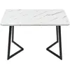 Urban Meuble Table à manger rectangulaire en motif marbre pieds en métal 117x68cm