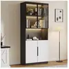 Urban Meuble Table basse effet noyer vintage et rotin 1 tiroir et 2 niches