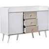 Urban Meuble Buffet élégant blanc effet bois blanc 3 tiroirs